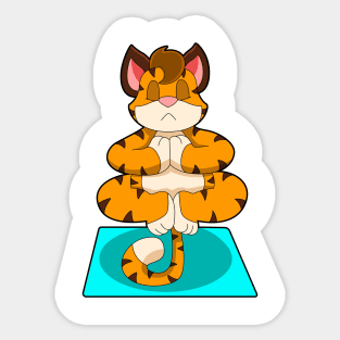 Tiger at Yoga on Yoga mat Sticker